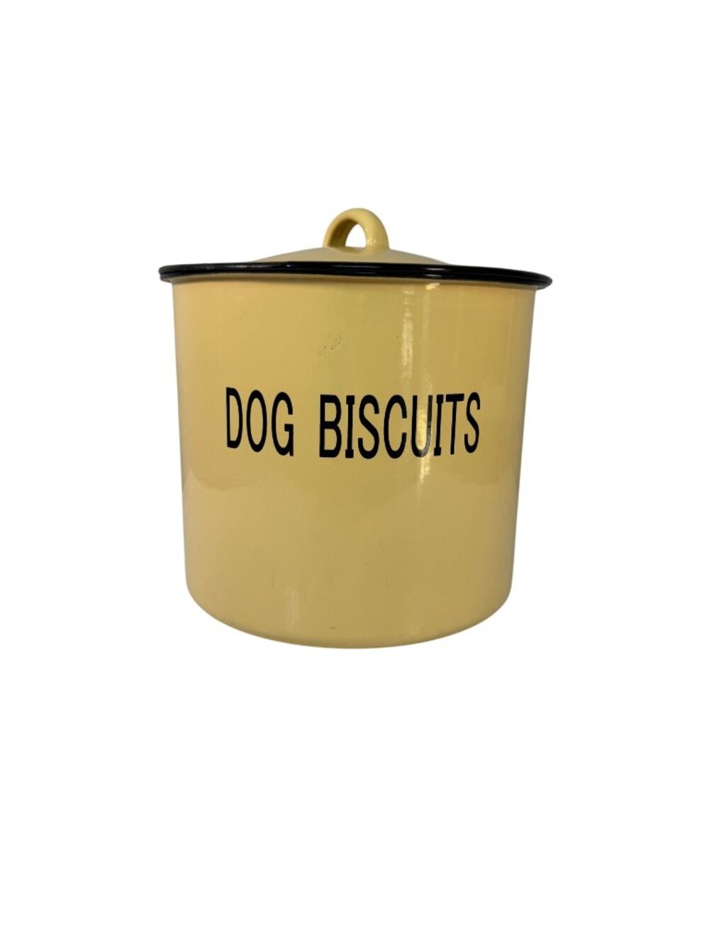 Creative Co Op Yellow Metal Dog Biscuit Storage Canister With Lid
